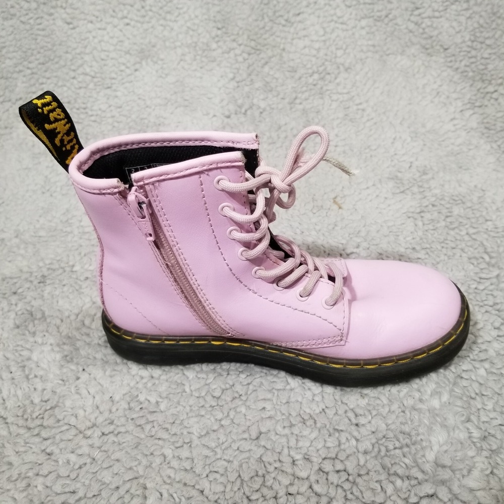 Doc Martens Kids Zavala J Combat Boots Size 3 Pastel Pink Lace Up Punk Grunge - Picture 15 of 16